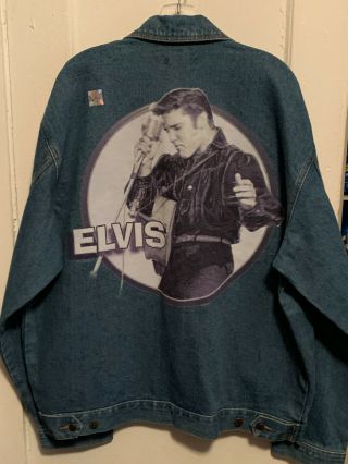 Elvis Presley 2000 Graceland Denim Jacket Xl First Choice W/ Elvis Lapel Pin