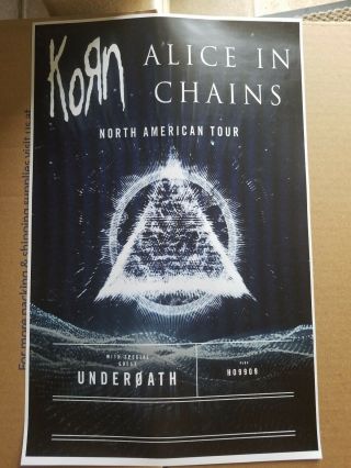 Korn Alice In Chains 2019 11x17 Promo Tour Concert Poster Tickets Shirt Lp