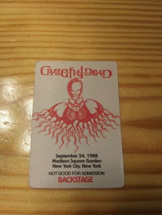 Grateful Dead Backstage Pass Vintage Sept 24 1988 Madison Square Garden