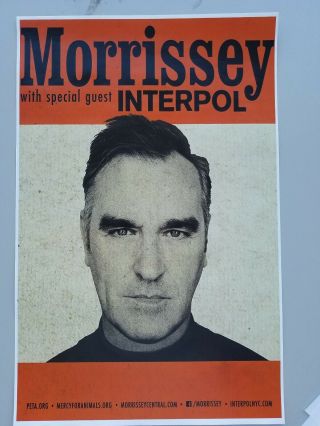 Morrissey 2019 11x17 Promo Concert Poster Tour The Smiths Lp Tickets Interpol
