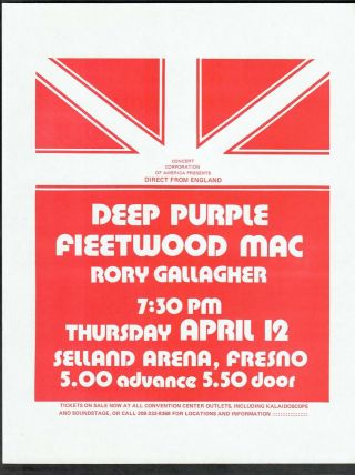 Deep Purple Fleetwood Mac Rory Gallagher 1973 Fresno Concert 8 