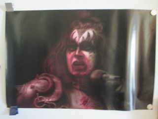 Vintage Kiss Gene Simmons Hand - Signed Poster Demon 23x35 1990 