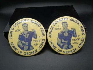 Vintage George Jones Large Pins From His Music Park In Colmesneil,  Texas From Th