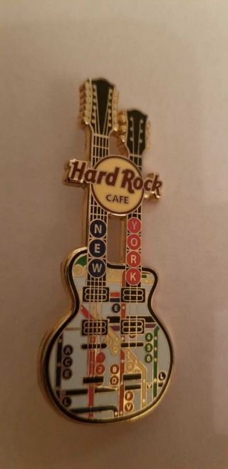 Hard Rock Cafe York Pin Train Stations Layout Double Neck Guitar 2015