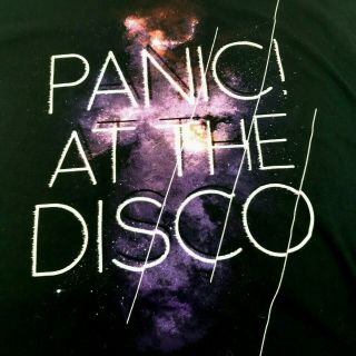 Panic At The Disco Black T - Shirt Space Galaxy Sz Large Tour Stars Rock Rare