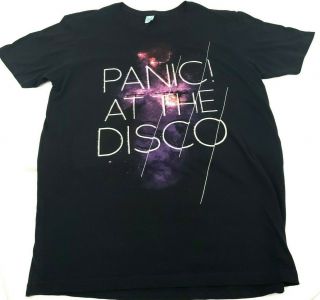 Panic At The Disco Black T - Shirt Space Galaxy Sz Large Tour stars Rock Rare 2