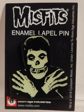Misfits Crimson Ghost Glow In The Dark Enamel Pin Horror Punk