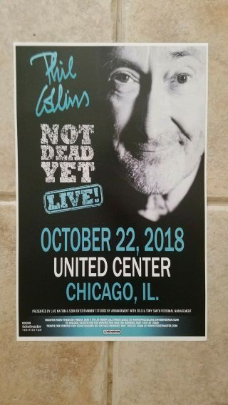 Phil Collins 11x17 2018 2019 Promo Tour Concert Poster All Usa Venues Tickets Lp