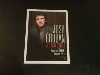 Josh Groban Poster - All That Echos - Brave Rare Collectible