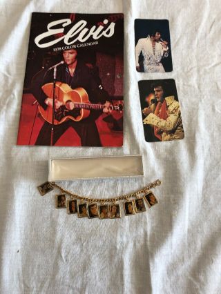 Elvis Presley Charm Bracelet With Case,  78 Calendar,  72 And 76 Pocket Calendars