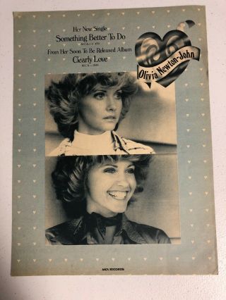 Olivia Newton - John Clearly Love Trade Ad Approx 11” By 14”