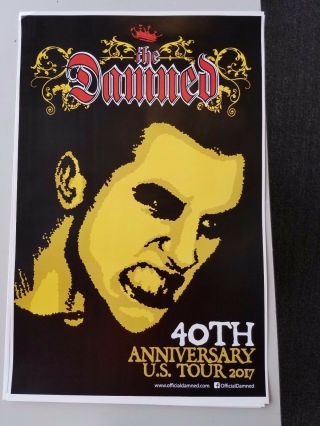 The Damned 11x17 40th Anniversary Tour 2017 Concert Poster Tickets