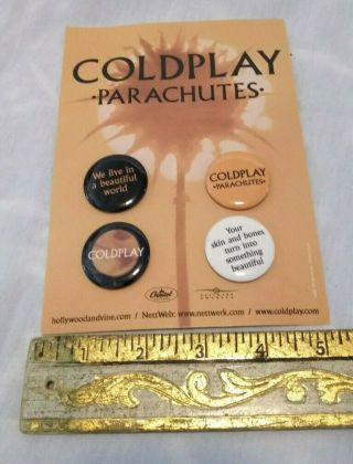 Coldplay Promo Only Button / Badge Card Parachutes 2000 -