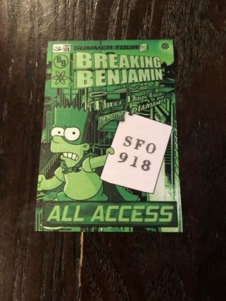 Breaking Benjamin 2019 Tour Backstage Sticker Pass