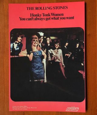 The Rolling Stones - Postcard - Promotional Only - Honky Tonk Women