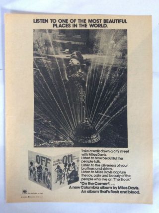 Miles Davis Vintage Magzine Advertisement,  Ad,  Picture,  Poster On The Corner