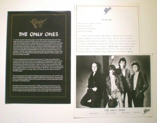 The Only Ones 1979 Orig.  Epic Press Kit Promo Photo,  3 Page Bio Insert Uk Punk