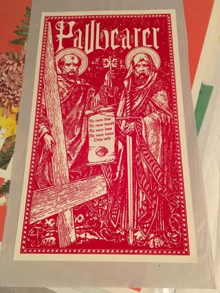 Pallbearer Saints Print Poster Red Version Doom Heavy Metal 18x11 Holy Mountain