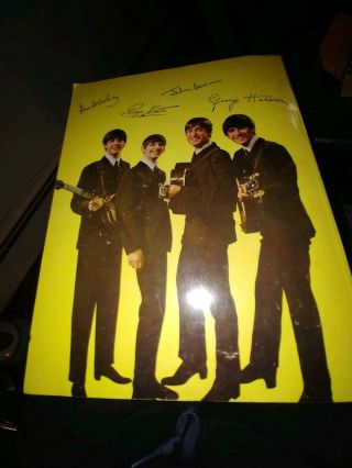 THE BEATLES Official Coloring Book 1964 with B&W Photographs 4 pages colored in 2