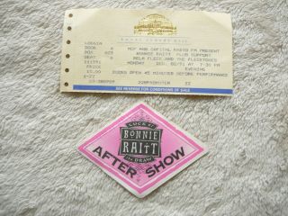 Bonnie Raitt Uk Show Ticket & Pass Dec 2 1991 Tour Pass