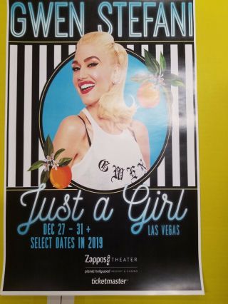 Gwen Stefani 11x17 Promo Tour Concert Poster Vegas Tickets No Doubt Lp Shirt
