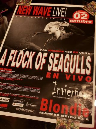 A flock of seagulls poster RARE Chile South America 3