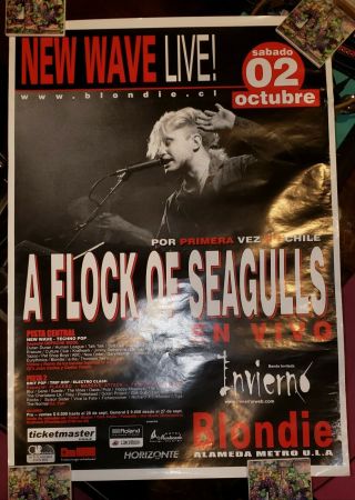 A flock of seagulls poster RARE Chile South America 4