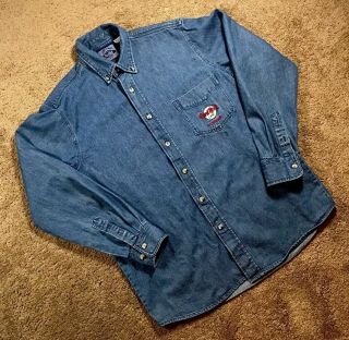 Vtg Hard Rock Cafe London Denim Button - Up Shirt Jacket Size Small Fits Xl