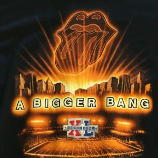 Rolling Stones Bigger Bang Superbowl T - Shirt men’s Medium Detroit 02.  05.  06 2