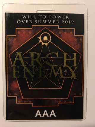 Arch Enemy Laminated Backstage Pass 2019 Tour Aaa