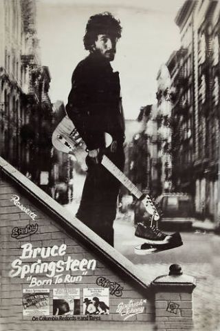 The Boss: Bruce Springsteen Born To Run Columbia Records Poster 1975 12x18