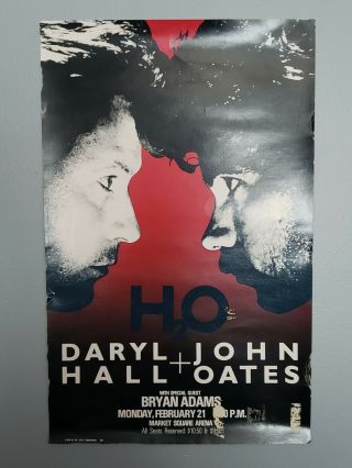 Hall And Oates With Bryan Adams Market Square 02/21/1983 Poster H2o 20 " X13 "