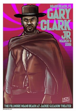 Gary Clark Jr Poster Miami Beach Florida The Fillmore 03/09/2019 Artist Signed