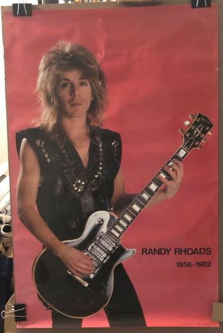 1985 Vintage Randy Rhoads Poster Guitarist Ozzy Osbourne Quiet Riot