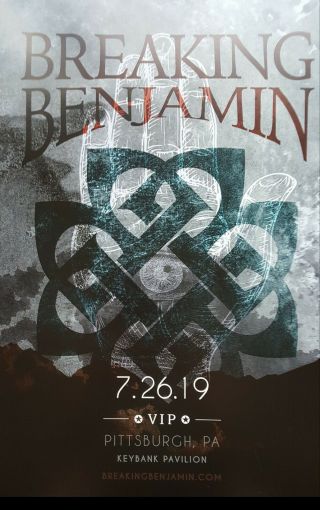 Breaking Benjamin Poster 17 " H X 11 " W Vip Poster