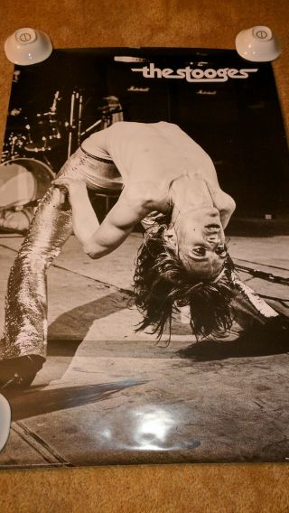 Iggy Pop Poster And The Stooges Back Bend On Stage 24x36 Rare Uk Oop A,