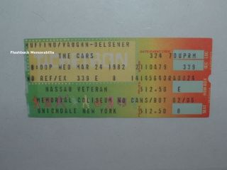 The Cars 1982 Concert Ticket Stub Nassau Coliseum Uniondale L.  I.  Ny Ric Ocasek