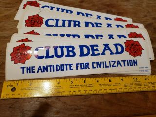 The Grateful Dead Jerry Garcia Club Dead Window Bumper Sticker 1984