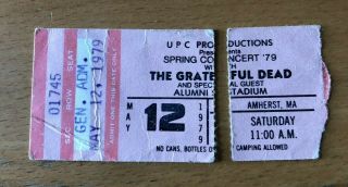 Grateful Dead Ticket Stub 5 - 12 - 79 Amherst Ma U Mass