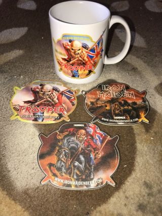 Iron Maiden Trooper Beer Coffee Mug And 3 Coasters Rbinsons Brewery