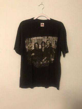 Vintage Aerosmith Black Nine Lives Concert Tour 1997 T Shirt Size Large