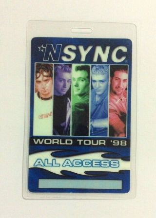 Nsync Authentic 1998 World Tour Laminated Perri Backstage Pass