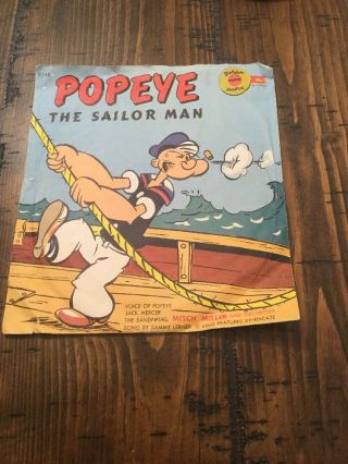 1957 Popeye The Sailor Man & Scuffy The Tugboat Golden Records 45 Vinyl Record
