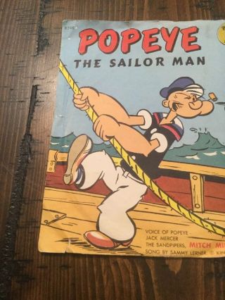 1957 Popeye The Sailor Man & Scuffy the Tugboat Golden Records 45 Vinyl Record 2