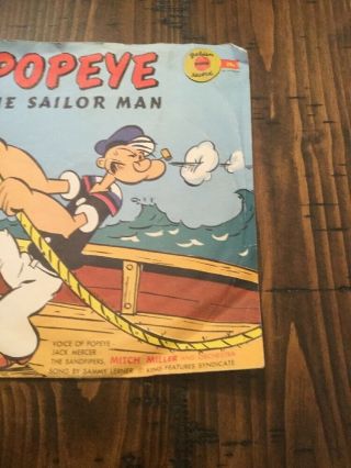1957 Popeye The Sailor Man & Scuffy the Tugboat Golden Records 45 Vinyl Record 3