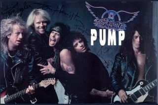 Rock: Aerosmith Pump Group Photo Promotional Poster 1989 18 X12