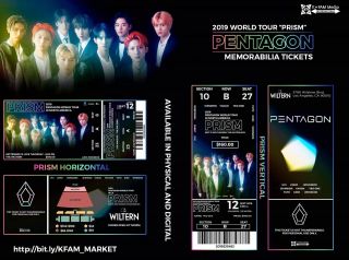 Pentagon 2019 World Tour " Prism " In North America Memorabilia Tickets