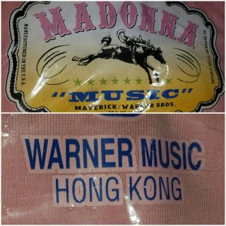 Madonna Music Hong Kong Promotional T - Shirt Pink Promo Tee Shirt Rare Size Small