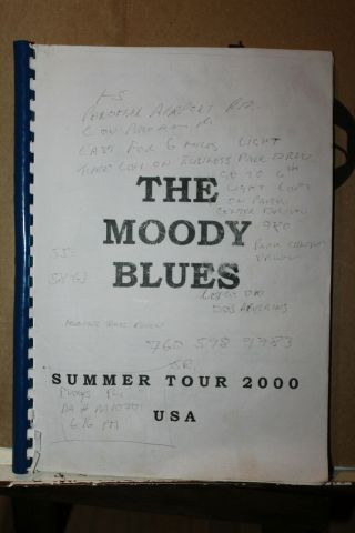 2000 Summer Tour The Moody Blues Concert Itinerary Rare