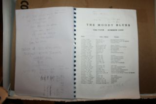2000 Summer Tour The Moody Blues Concert Itinerary Rare 2